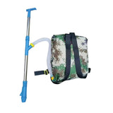 Maxbell Fertilizer Spreader Handheld Corn Vegetables Adjustable Fertilizer Dispenser Blue Stainless Steel