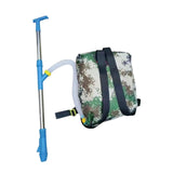 Maxbell Fertilizer Spreader Handheld Corn Vegetables Adjustable Fertilizer Dispenser Blue Stainless Steel