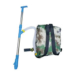 Maxbell Fertilizer Spreader Handheld Corn Vegetables Adjustable Fertilizer Dispenser Blue Stainless Steel