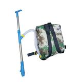 Maxbell Fertilizer Spreader Handheld Corn Vegetables Adjustable Fertilizer Dispenser Blue Stainless Steel