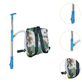 Maxbell Fertilizer Spreader Handheld Corn Vegetables Adjustable Fertilizer Dispenser Blue Stainless Steel