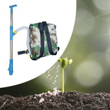 Maxbell Fertilizer Spreader Handheld Corn Vegetables Adjustable Fertilizer Dispenser Blue Stainless Steel