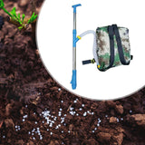 Maxbell Fertilizer Spreader Handheld Corn Vegetables Adjustable Fertilizer Dispenser Blue Stainless Steel