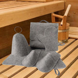 Maxbell 5Pcs Sauna Hat Set Indoor Russian Bath Hat for Shower Bath House Sauna grey