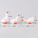 Maxbell 3Pcs Mini Goose Figurines Tiny Goose Statues for Cake Toppers Home Landscape
