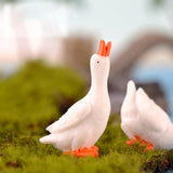 Maxbell 3Pcs Mini Goose Figurines Tiny Goose Statues for Cake Toppers Home Landscape