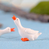 Maxbell 3Pcs Mini Goose Figurines Tiny Goose Statues for Cake Toppers Home Landscape