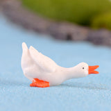 Maxbell 3Pcs Mini Goose Figurines Tiny Goose Statues for Cake Toppers Home Landscape