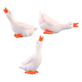 Maxbell 3Pcs Mini Goose Figurines Tiny Goose Statues for Cake Toppers Home Landscape
