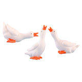 Maxbell 3Pcs Mini Goose Figurines Tiny Goose Statues for Cake Toppers Home Landscape