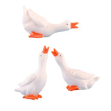 Maxbell 3Pcs Mini Goose Figurines Tiny Goose Statues for Cake Toppers Home Landscape