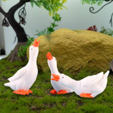 Maxbell 3Pcs Mini Goose Figurines Tiny Goose Statues for Cake Toppers Home Landscape