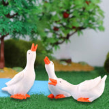 Maxbell 3Pcs Mini Goose Figurines Tiny Goose Statues for Cake Toppers Home Landscape