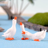 Maxbell 3Pcs Mini Goose Figurines Tiny Goose Statues for Cake Toppers Home Landscape