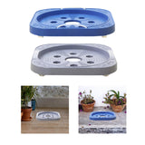 Maxbell Movable Gas Cylinder Base PP with Handles for Gas Bottle Potted Plants Vases Blue