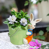 Maxbell Bunny Statue Flowerpot Vase Container Funny Animal Sculpture for Living Room Bunny Bucket