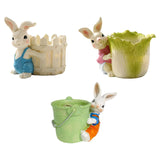 Maxbell Bunny Statue Flowerpot Vase Container Funny Animal Sculpture for Living Room Bunny Bucket