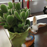 Maxbell Bunny Statue Flowerpot Vase Container Funny Animal Sculpture for Living Room Bunny Bucket