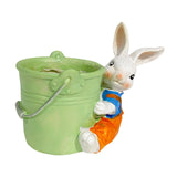 Maxbell Bunny Statue Flowerpot Vase Container Funny Animal Sculpture for Living Room Bunny Bucket