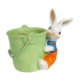 Maxbell Bunny Statue Flowerpot Vase Container Funny Animal Sculpture for Living Room Bunny Bucket
