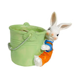 Maxbell Bunny Statue Flowerpot Vase Container Funny Animal Sculpture for Living Room Bunny Bucket