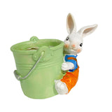 Maxbell Bunny Statue Flowerpot Vase Container Funny Animal Sculpture for Living Room Bunny Bucket