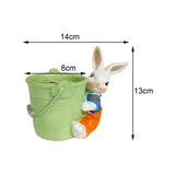 Maxbell Bunny Statue Flowerpot Vase Container Funny Animal Sculpture for Living Room Bunny Bucket