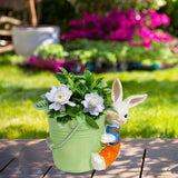 Maxbell Bunny Statue Flowerpot Vase Container Funny Animal Sculpture for Living Room Bunny Bucket