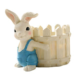 Maxbell Bunny Statue Flowerpot Vase Container Funny Animal Sculpture for Living Room Bunny Fence