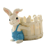 Maxbell Bunny Statue Flowerpot Vase Container Funny Animal Sculpture for Living Room Bunny Fence