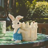 Maxbell Bunny Statue Flowerpot Vase Container Funny Animal Sculpture for Living Room Bunny Fence