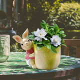Maxbell Bunny Statue Flowerpot Vase Container Funny Animal Sculpture for Living Room Bunny Cabbage