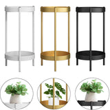 Maxbell Plant Stand Double Tier Carbon Steel Sturdy Flower Stand for Bedroom Kitchen White