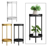 Maxbell Plant Stand Double Tier Carbon Steel Sturdy Flower Stand for Bedroom Kitchen White