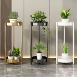 Maxbell Plant Stand Double Tier Carbon Steel Sturdy Flower Stand for Bedroom Kitchen White