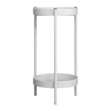 Maxbell Plant Stand Double Tier Carbon Steel Sturdy Flower Stand for Bedroom Kitchen White