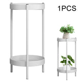 Maxbell Plant Stand Double Tier Carbon Steel Sturdy Flower Stand for Bedroom Kitchen White
