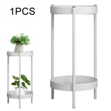 Maxbell Plant Stand Double Tier Carbon Steel Sturdy Flower Stand for Bedroom Kitchen White