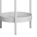 Maxbell Plant Stand Double Tier Carbon Steel Sturdy Flower Stand for Bedroom Kitchen White