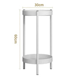 Maxbell Plant Stand Double Tier Carbon Steel Sturdy Flower Stand for Bedroom Kitchen White