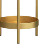 Maxbell Plant Stand Double Tier Carbon Steel Sturdy Flower Stand for Bedroom Kitchen Gold