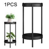 Maxbell Plant Stand Double Tier Carbon Steel Sturdy Flower Stand for Bedroom Kitchen Black