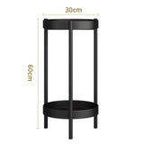 Maxbell Plant Stand Double Tier Carbon Steel Sturdy Flower Stand for Bedroom Kitchen Black