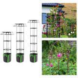 Maxbell Garden Trellis Black Metal Plant Trellis for Climbing Plants Cucumbers Vines 105x50cm