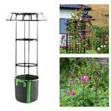 Maxbell Garden Trellis Black Metal Plant Trellis for Climbing Plants Cucumbers Vines 105x50cm