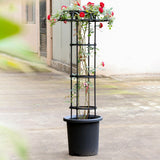 Maxbell Garden Trellis Black Metal Plant Trellis for Climbing Plants Cucumbers Vines 105x50cm
