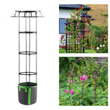 Maxbell Garden Trellis Black Metal Plant Trellis for Climbing Plants Cucumbers Vines 135x50cm