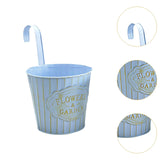 Maxbell Metal Hanging Flower Pot Garden Decoration Outdoor Railing Fence Hanging Pot Large Blue