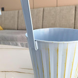 Maxbell Metal Hanging Flower Pot Garden Decoration Outdoor Railing Fence Hanging Pot Large Blue