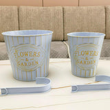 Maxbell Metal Hanging Flower Pot Garden Decoration Outdoor Railing Fence Hanging Pot Large Blue